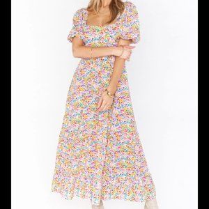 Show Me Your MuMu Linds Midi Dress Rainbow Fields Sz M